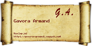 Gavora Armand névjegykártya